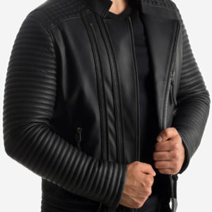 HARAMOSH-BRANDO VINTAGE FULLY PADDED GENUINE LEATHER BIKER JACKET